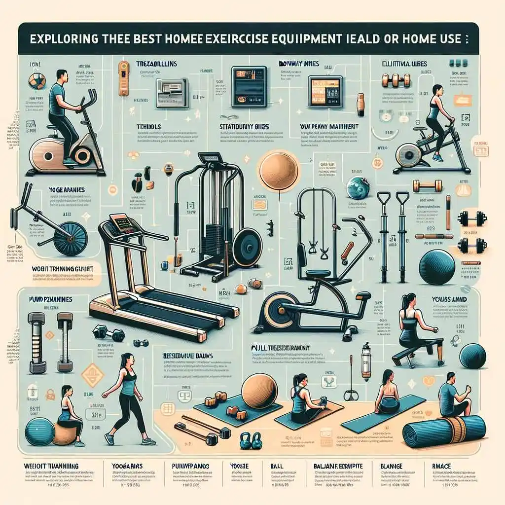 Exploring Types of Best Home Exercise Equipment Ideal for Home Use infographic
