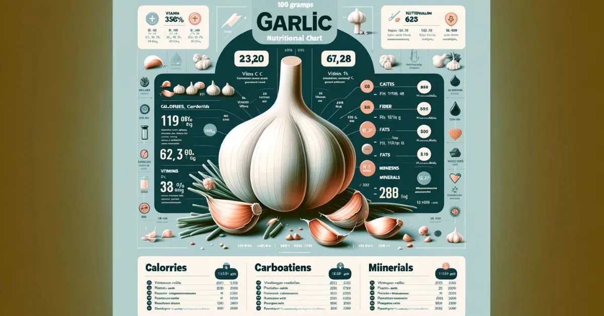 infographic for the Garlic Nutritional Chart